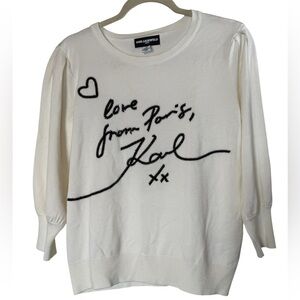 Karl Lagerfeld Love from Paris Karl Embroidered Sweater